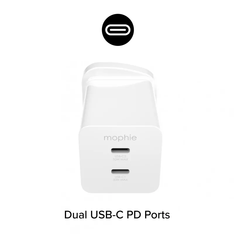 Zasilacz Zagg 50W 2x USB-C Biały — Zagg mophie essentials