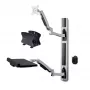 StarTech.com Wall Mount Workstation, Uchwyt VESA do monitorów 32 cale, w pełni przegubowy pojedynczy uchwyt na monitor i tacka na klawiaturę z uchwytem na komputer stacjonarny/PC, biurko stojące