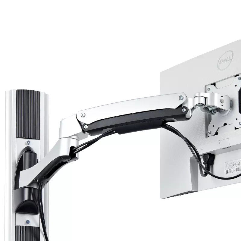 StarTech.com Wall Mount Workstation, Uchwyt VESA do monitorów 32 cale, w pełni przegubowy pojedynczy uchwyt na monitor i tacka na klawiaturę z uchwytem na komputer stacjonarny/PC, biurko stojące