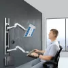 StarTech.com Wall Mount Workstation, Uchwyt VESA do monitorów 32 cale, w pełni przegubowy pojedynczy uchwyt na monitor i tacka na klawiaturę z uchwytem na komputer stacjonarny/PC, biurko stojące