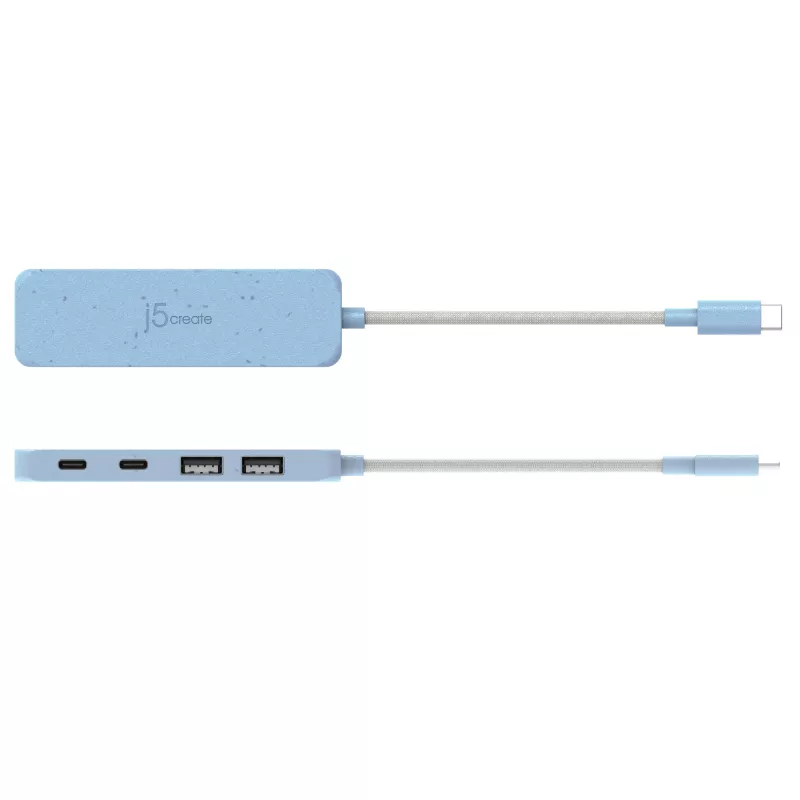 Ekologiczny koncentrator USB-C do 4 portów Type-C i Type-A Gen 2 j5create