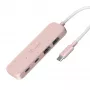 Koncentrator USB-C j5create JCH342ER-N 4-portowy Typu-C Typu-A Gen 2 10000 Mbit/s Różowy