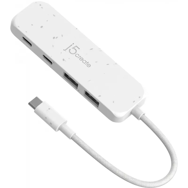 j5create Ekologiczny koncentrator USB-C na 4 porty Type-C i Type-A Gen 2