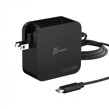 j5create 102W GaN PD USB-C 2-Portowa ładowarka z wymiennymi wtyczkami AC