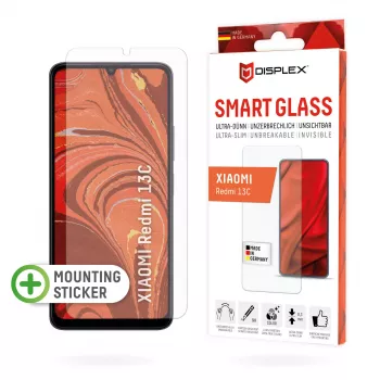 Displex Smart Glass (9H) do Xiaomi Redmi 13C, naklejka montażowa, niezniszczalne