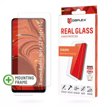 Displex Szkło Hartowane (10H) do Xiaomi Redmi Note 12 Pro(+) 5G, EASY-ON® Eco Ramka Montażowa, odporne na zarysowania