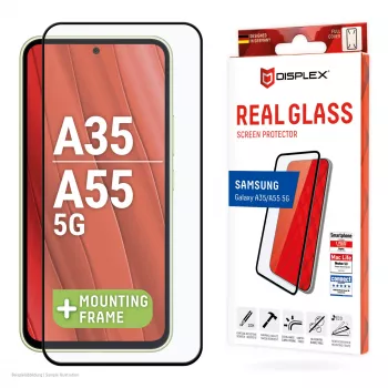 Displex Pełna Osłona Ekranu (10H) do Samsung Galaxy A35/A55 5G, Eko Rama Montażowa, Pełne Pokrycie