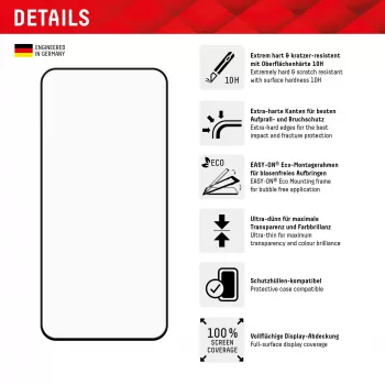 Displex Pełna Osłona Ekranu (10H) do Samsung Galaxy A35/A55 5G, Eko Rama Montażowa, Pełne Pokrycie