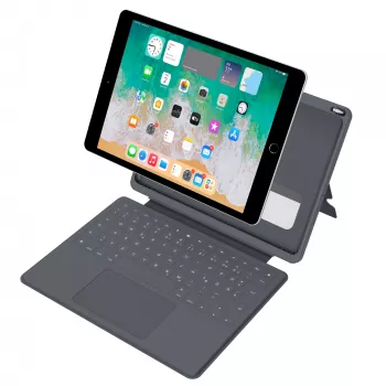 ASTAR DEQSTER Smart Rugged Touch Plus klawiatura 10.2 cala — QWERTZ niemiecki, przełączniki mechaniczne, stacja dokująca Smart Connector, szary