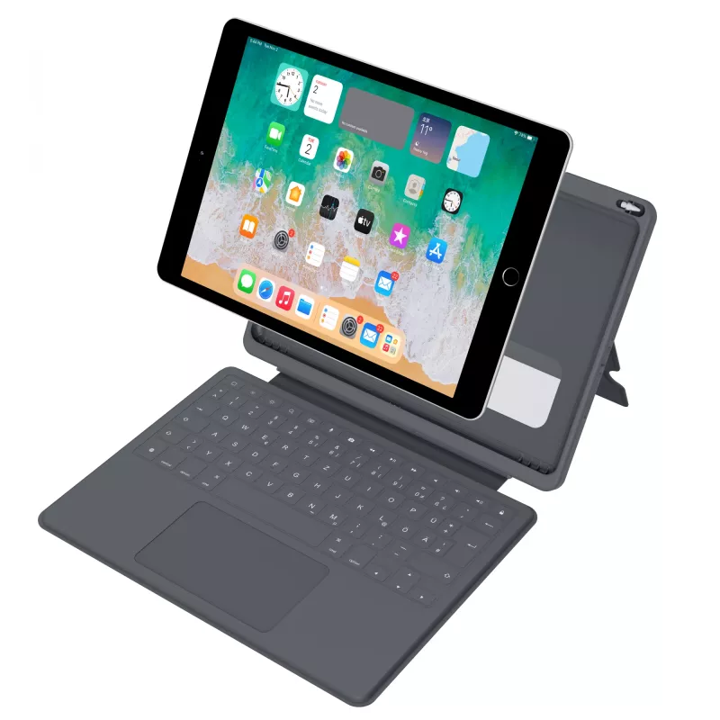 ASTAR DEQSTER Smart Rugged Touch Plus klawiatura 10.2 cala — QWERTZ niemiecki, przełączniki mechaniczne, stacja dokująca Smart Connector, szary