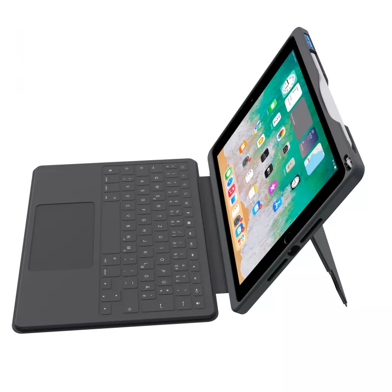 ASTAR DEQSTER Smart Rugged Touch Plus klawiatura 10.2 cala — QWERTZ niemiecki, przełączniki mechaniczne, stacja dokująca Smart Connector, szary