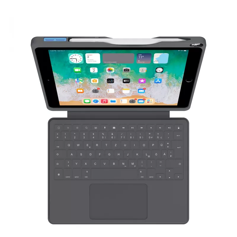 ASTAR DEQSTER Smart Rugged Touch Plus klawiatura 10.2 cala — QWERTZ niemiecki, przełączniki mechaniczne, stacja dokująca Smart Connector, szary