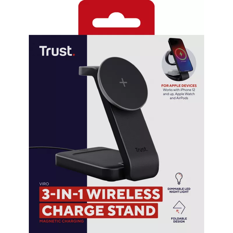 Trust Viro Headphones, Headset, Smartphone, Smartwatch Czarny USB Bezprzewodowe ładowanie