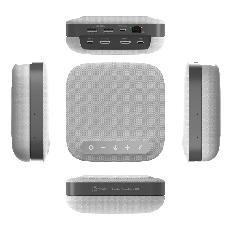 j5create JCDS337 USB-C® Dual 4K Speakerphone Dock Pro, czarny