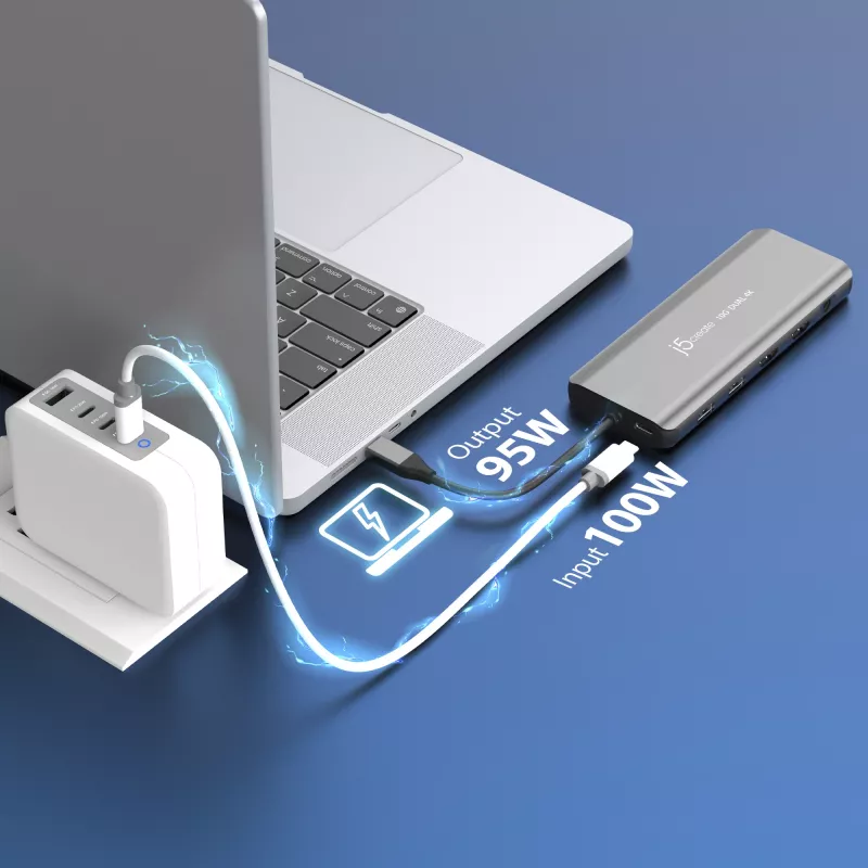 j5create JCD398 USB-C® Mini stacja dokująca Dual 4K HDMI™ 10 Gb/s, Czarna