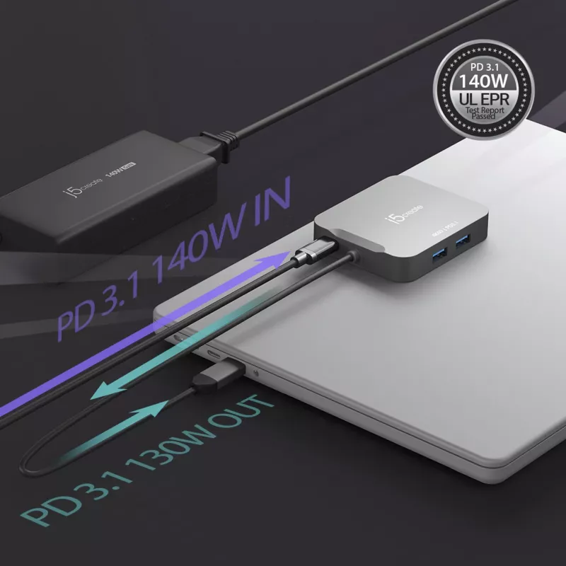j5create JCD3191 4K60 Elite podróżny adapter USB-C®, czarny