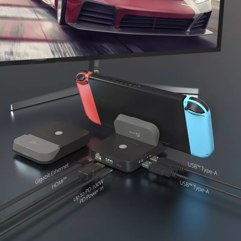 j5create JCD620 Mini stacja dokująca dla Nintendo Switch™, czarna
