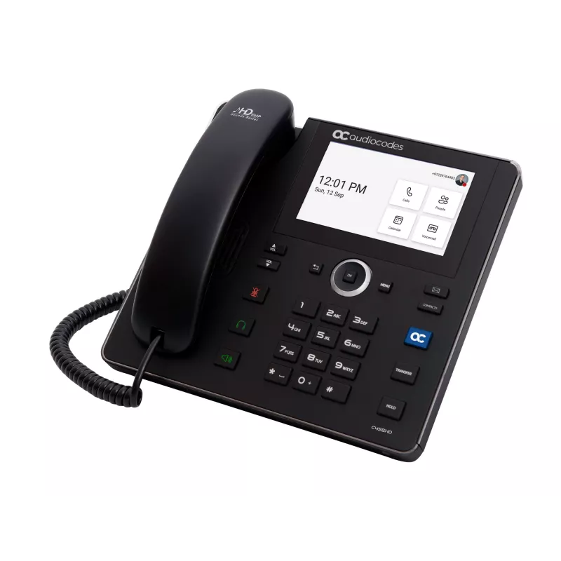 AudioCodes Teams C455HD IP-Phone PoE GbE czarny ze zintegrowanym BT i dwuzakresowym Wi-Fi