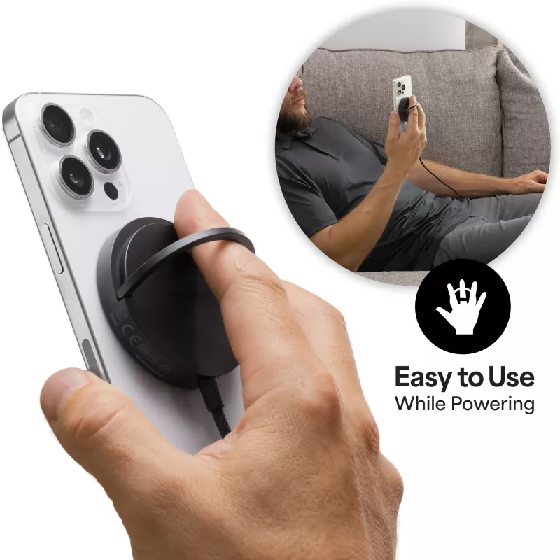 mophie Qi2 Magnetic Charger Smartphone Czarny USB Ładowanie bezprzewodowe Szybkie ładowanie Wewnętrzna