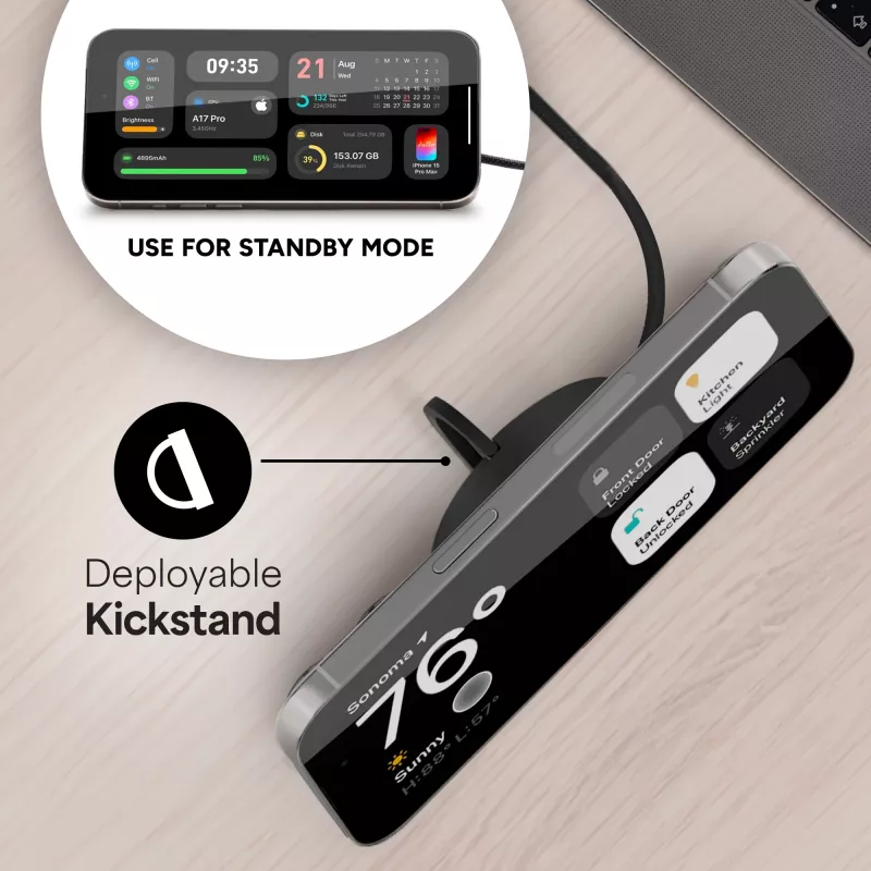 mophie Qi2 Magnetic Charger Smartphone Czarny USB Ładowanie bezprzewodowe Szybkie ładowanie Wewnętrzna