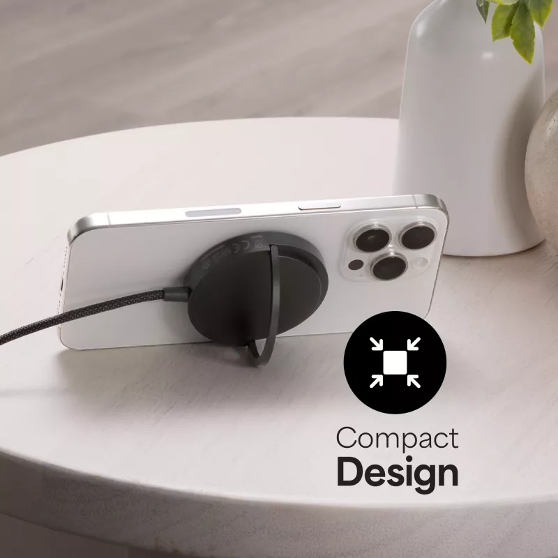 mophie Qi2 Magnetic Charger Smartphone Czarny USB Ładowanie bezprzewodowe Szybkie ładowanie Wewnętrzna