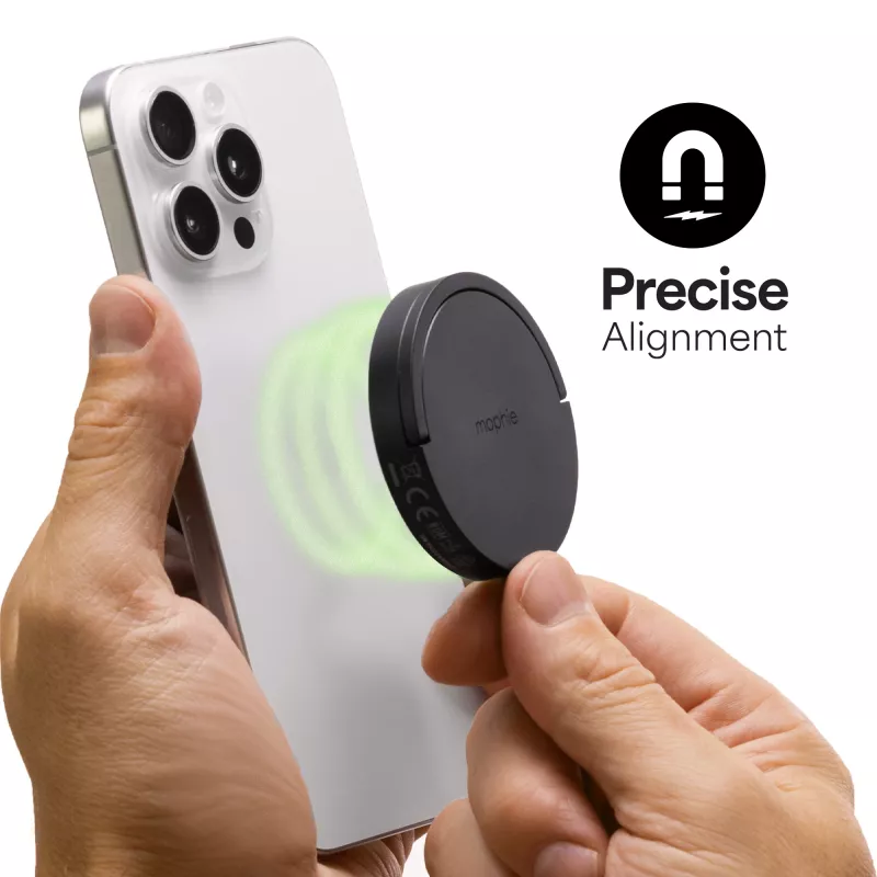 mophie Qi2 Magnetic Charger Smartphone Czarny USB Ładowanie bezprzewodowe Szybkie ładowanie Wewnętrzna