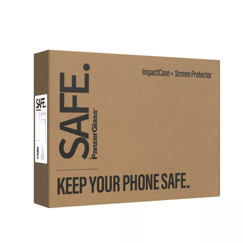 Zestaw 2-w-1 folii ochronnej PanzerGlass SAFE. do Samsung Galaxy S24 — szkło hartowane + tył TPU, przezroczysty, 50 szt.