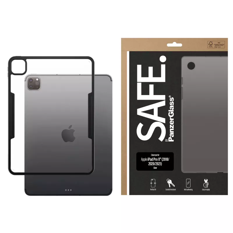 Clear TPU Cover Case PanzerGlass SAFE dla Apple iPad Pro 11 cali (2018, 2020, 2021, 2022, 2024) Transparentny