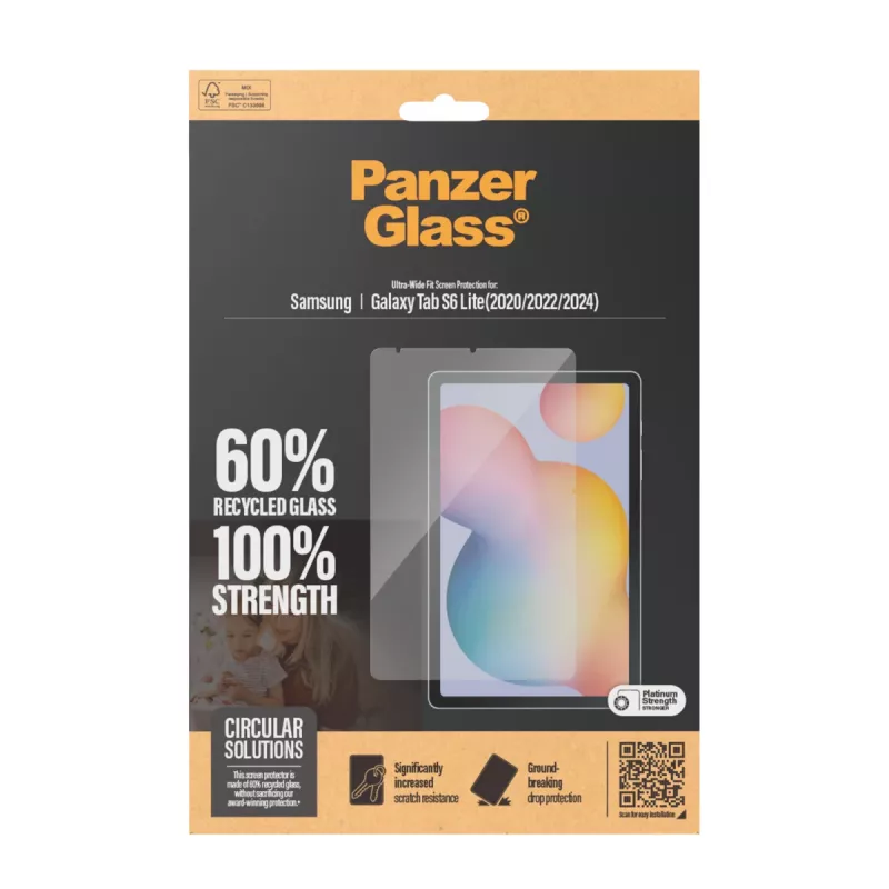 PanzerGlass ® Folia ochronna Samsung Galaxy Tab S6 Lite (2020, 2022, 2024) | Ultra-Wide Fit