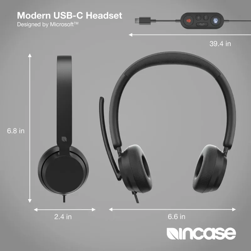 Incase Designed by Microsoft Modern USB-C Headset Wired Head-band Office/Call center USB Type-C Czarny