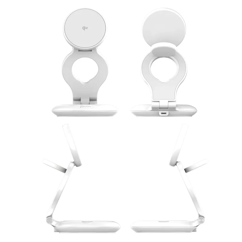j5create Qi2 3-w-1 magnetyczna składana bezprzewodowa stacja ładująca do użytku wewnątrz pomieszczeń USB Smartwatch Słuchawki Smartphone