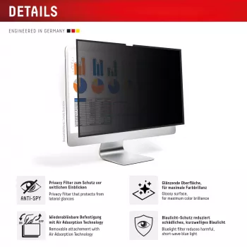Displex PRIVACY SAFE odłączany dwukierunkowy filtr prywatyzujący do iMac 24 cale M1 (2021) / M3 (2023) / M4 (2024)