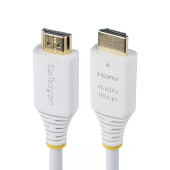 StarTech.com 1,8 m Premium Certified High Speed HDMI kabel, 4K 60Hz/1440p 144Hz, HDR10/HDCP 2.2/ARC, 18Gbps, przewód UHD HDMI 2.0 do TV/monitora/wyświetlacza, koszulka TPE, biały