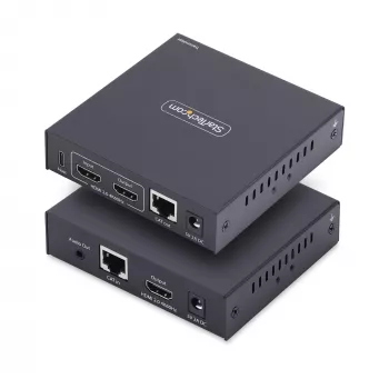 StarTech.com HDMI KVM Extender Over IP sieciowy, 4K 60Hz, bez sterowników, zestaw nadajnika i odbiornika HDMI i USB przez Ethernet/CAT6, AVoIP, w zestawie uchwyty montażowe