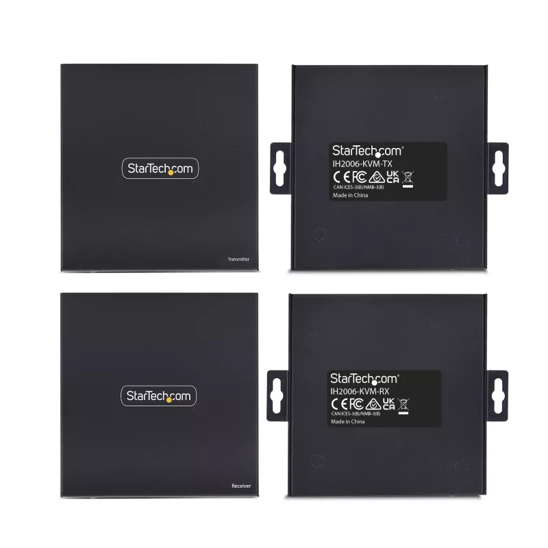 StarTech.com HDMI KVM Extender Over IP sieciowy, 4K 60Hz, bez sterowników, zestaw nadajnika i odbiornika HDMI i USB przez Ethernet/CAT6, AVoIP, w zestawie uchwyty montażowe