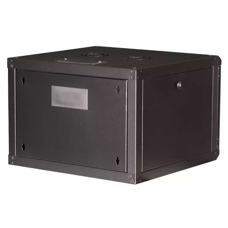 Szafa rackowa ROLINE Pro 19-calowa, do montażu na ścianie, 7U, 600x600 mm (szer. x gł.), czarna, zamek na klucz, IP20