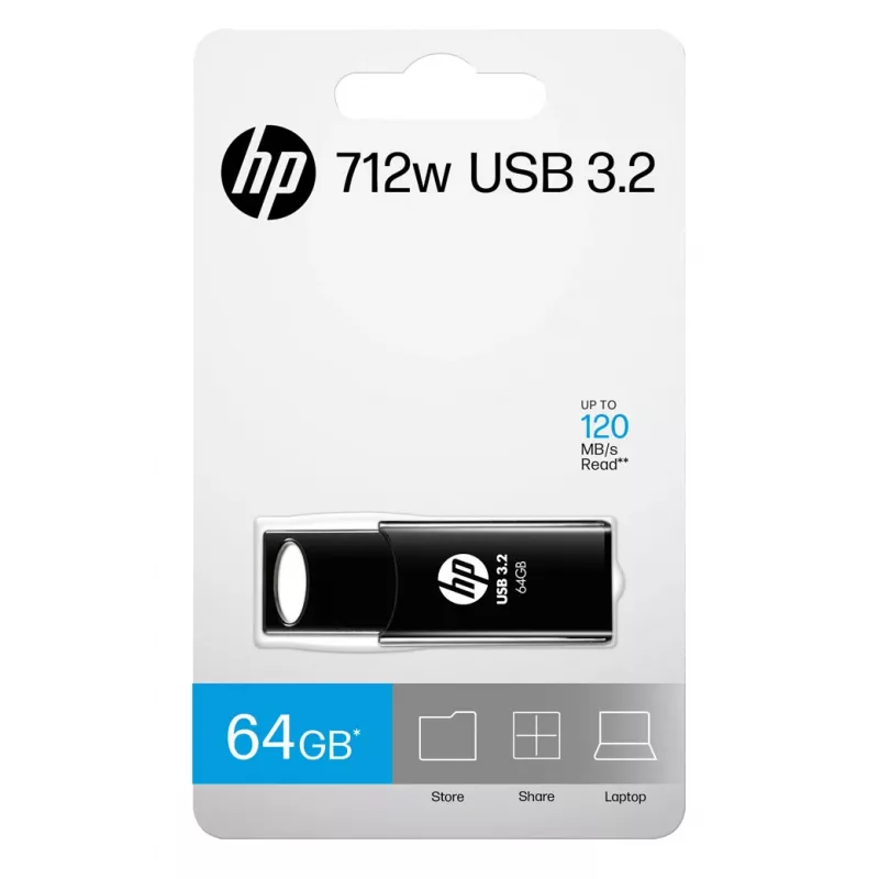 Pendrive HP 712w 64 GB USB Type-A 3.2 Gen 1 (3.1 Gen 1) Czarny