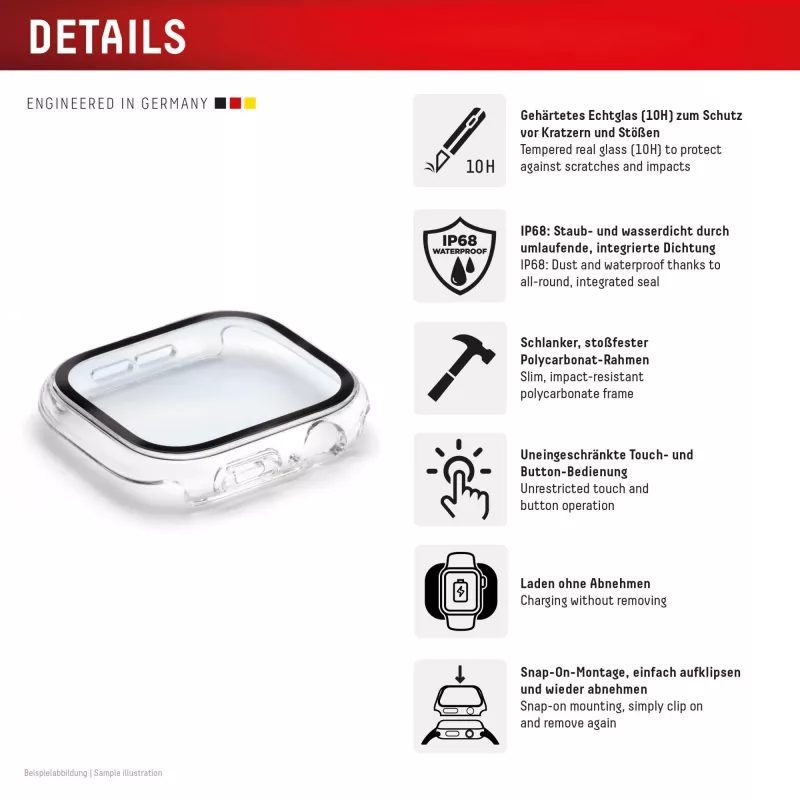 Full Body Protector e.v.i. DISPLEX Apple Series 10 42mm Transparent — pełnopokrywowa folia ochronna dla Apple Watch Series 10 42mm