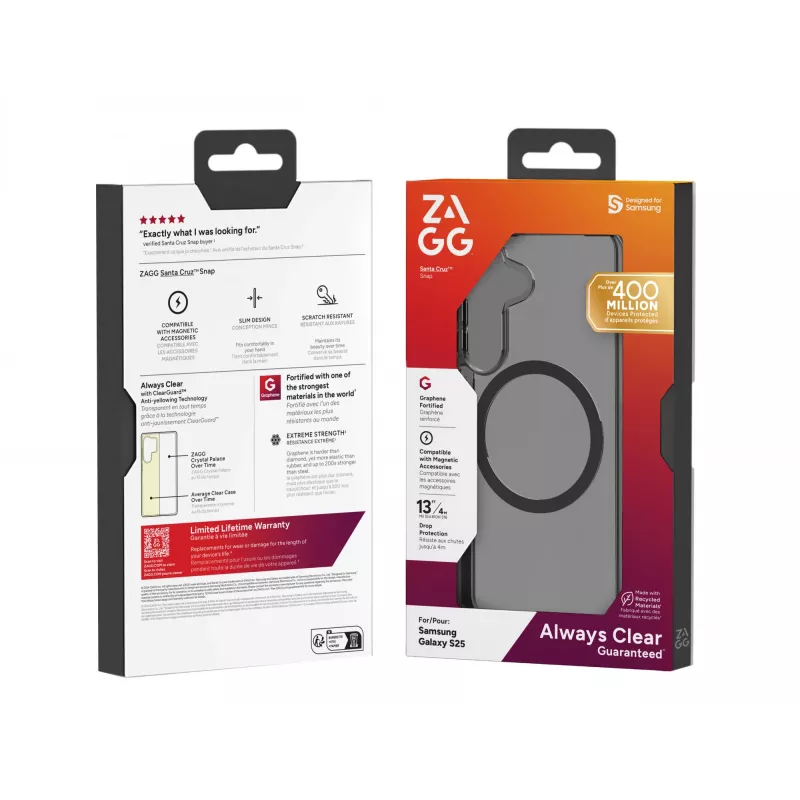 ZAGG Santa Cruz Snap Samsung Galaxy S25 Midnight, etui, Samsung, Galaxy S25, 15,8 cm (6.2 cala), szary