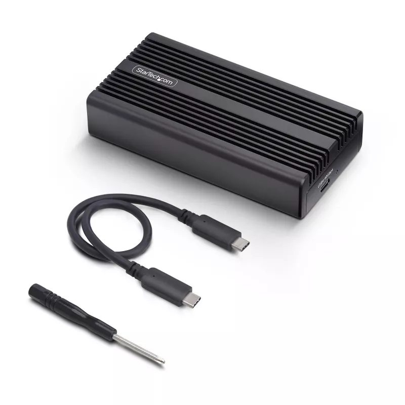 StarTech.com USB4 M.2 NVMe Enclosure, 40Gbps, External USB-C/Thunderbolt NVMe SSD Enclosure, Aluminum Heatsink Case, B+M/M-Key