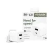PanzerGlass empower™ by ® Turbo 35W Ładowarka z USB-C + USB-A | Wtyczka UK | Srebrno-biała