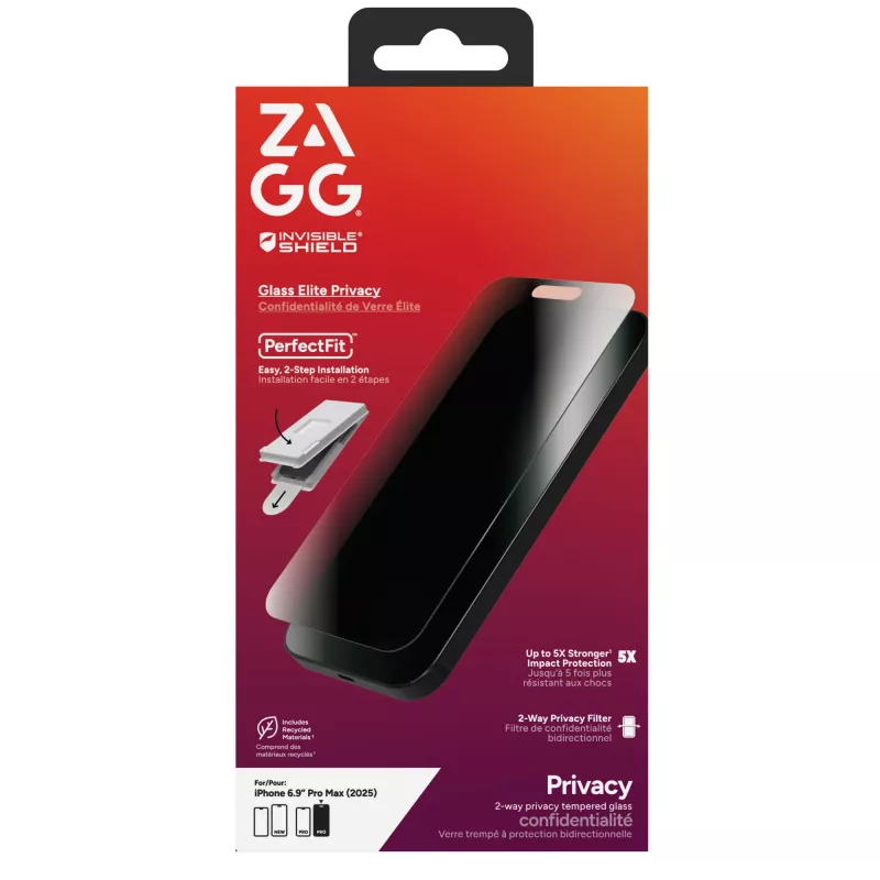 InvisibleShield Glass Elite Privacy Screen Protector dla Apple iPhone 17 Pro Max