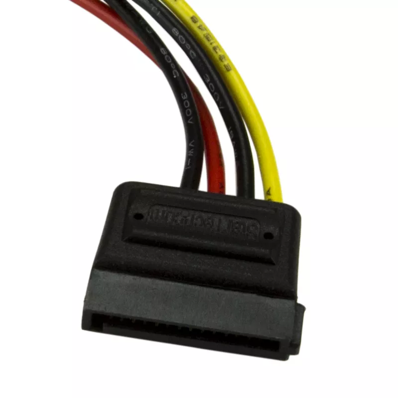 StarTech.com 6in 4 Pin LP4 do SATA – kabel zasilający adapter, Molex (4-pin), SATA 15-pin, 0,152 m, Męski, Prosty, Prosty