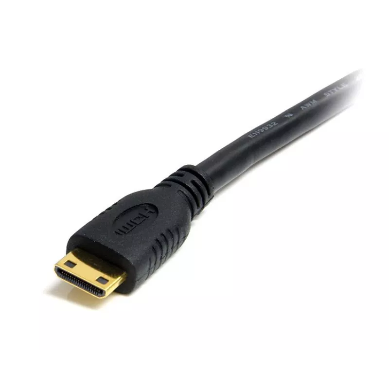 StarTech.com Kabel Mini HDMI do HDMI z Ethernetem o długości 50 cm — szybki adapter Mini HDMI do HDMI 4K 30 Hz — przewód Mini HDMI Typu C do monitora/wyświetlacza HDMI — wytrzymały przewód konwertujący wideo