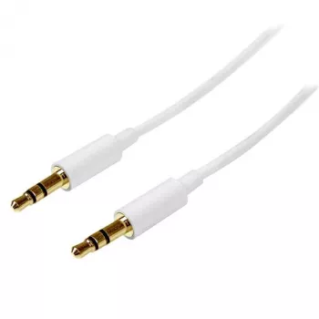 StarTech.com Biały cienki stereofoniczny kabel audio 3,5 mm 2 m – męski do męskiego