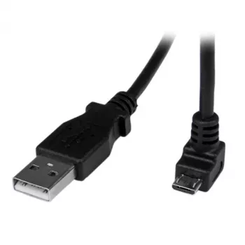 StarTech.com 2m Kabel Micro USB - A na Micro B kątowy w dół, 2 m, USB A, Micro-USB B, USB 2.0, 0.48 Gbit/s, czarny
