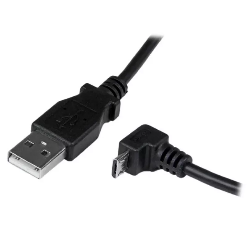 StarTech.com 2m Kabel Micro USB - A na Micro B kątowy w dół, 2 m, USB A, Micro-USB B, USB 2.0, 0.48 Gbit/s, czarny