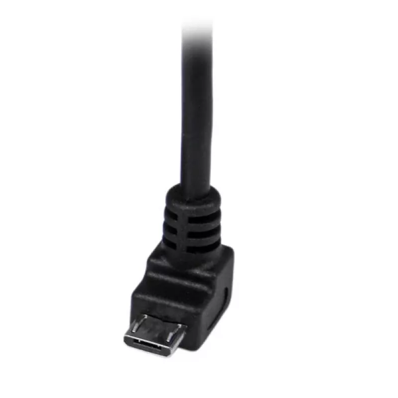 StarTech.com 2m Kabel Micro USB - A na Micro B kątowy w dół, 2 m, USB A, Micro-USB B, USB 2.0, 0.48 Gbit/s, czarny