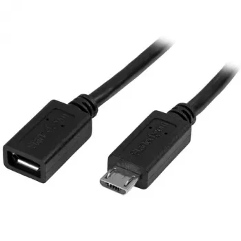 StarTech.com Przedłużacz Micro-USB – M/F – 0,5 m (20 cali), 0,5 m, Micro-USB B, Micro-USB B, USB 2.0, 0,48 Gbit/s, Czarny