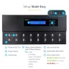 StarTech.com Samodzielny duplikator i kasownik pamięci USB 1 na 15, kopiarka wielu pamięci USB, kopiowanie systemowe, plikowe i całego dysku z prędkością 1,5 GB/min, kasowanie pojedyncze i 3-przebiegowe, wyświetlacz LCD - TAA